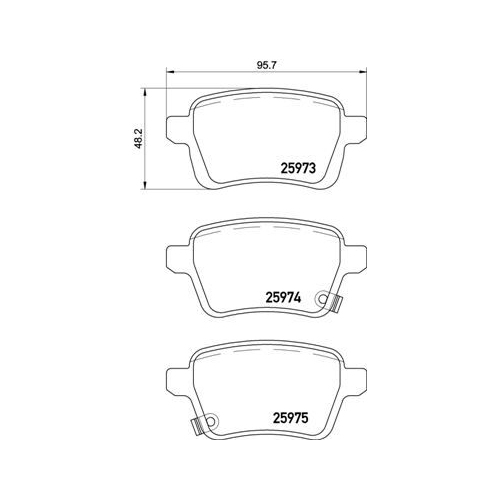 Bremsbelagsatz Scheibenbremse Brembo P23156 Prime Line für Fiat Hinterachse