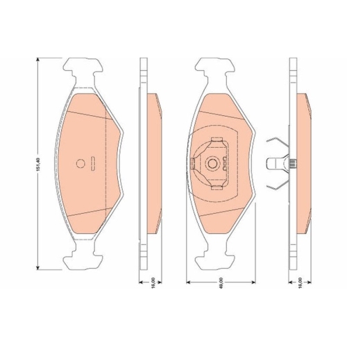 Bremsbelagsatz Scheibenbremse Trw GDB1776 für Seat VW