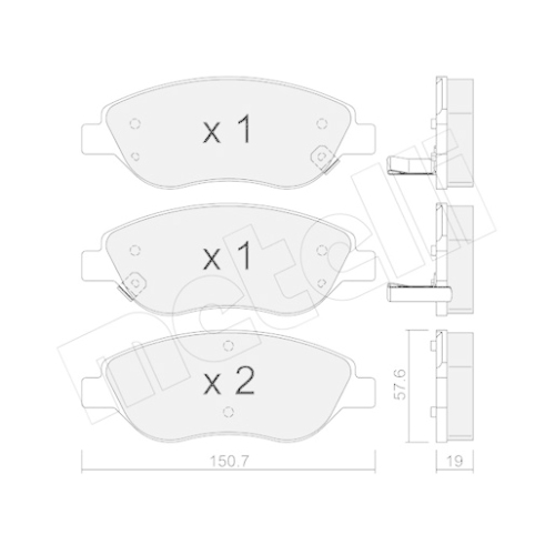 Bremsbelagsatz Scheibenbremse Metelli 22-0577-2 für Fiat Vorderachse