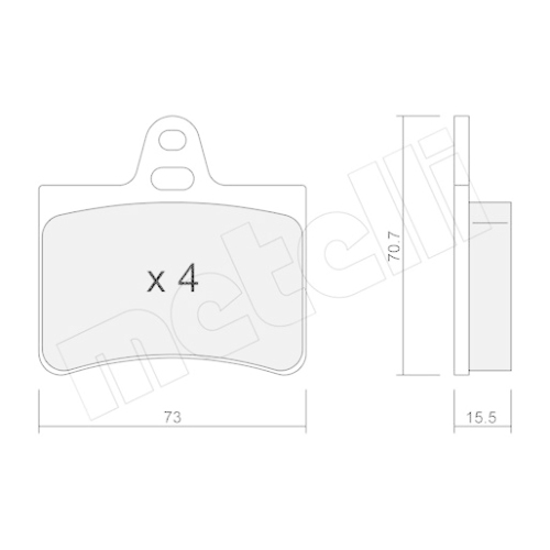 Bremsbelagsatz Scheibenbremse Metelli 22-0333-0 für Citroën Peugeot Hinterachse