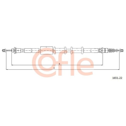 Seilzug Feststellbremse Cofle 1651.22 für Fiat Hinten Links Rechts