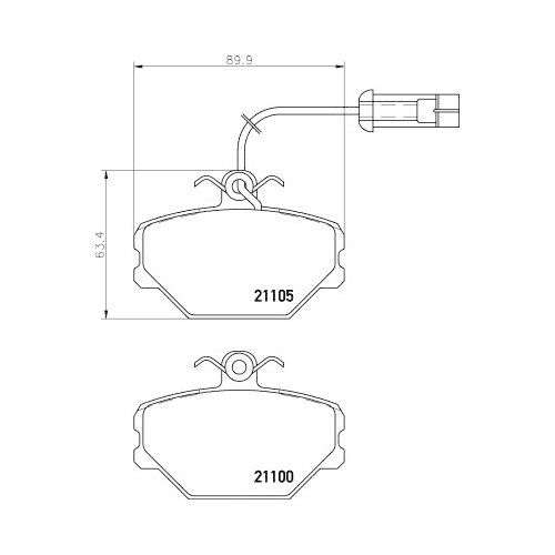 Bremsbelagsatz Scheibenbremse Hella Pagid 8DB 355 006-191 für Fiat Vorderachse