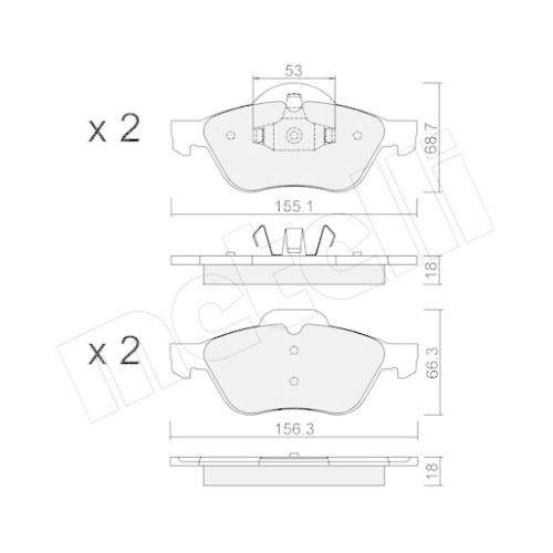 Bremsbelagsatz Scheibenbremse Metelli 22-0335-0 für Renault Vorderachse