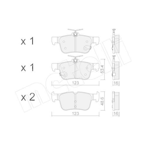 Bremsbelagsatz Scheibenbremse Metelli 22-1040-0 für Ford Hinterachse