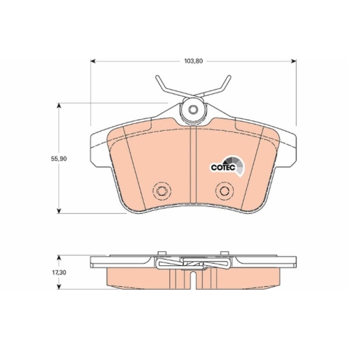 Bremsbelagsatz Scheibenbremse Trw GDB1828 Cotec für Citroën Peugeot DS