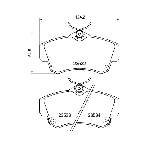 Bremsbelagsatz Scheibenbremse Hella Pagid 8DB 355 018-651 für Chrysler