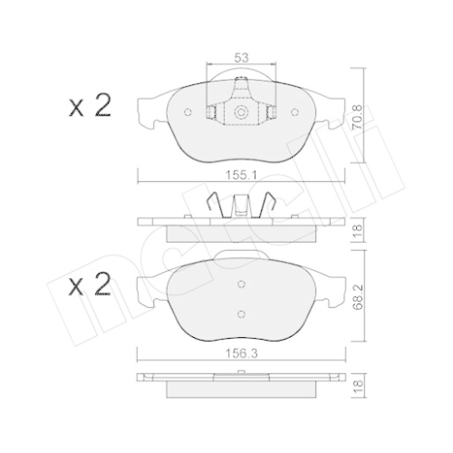 Bremsbelagsatz Scheibenbremse Metelli 22-0336-0 für Renault Vorderachse