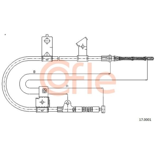 Seilzug Feststellbremse Cofle 17.0001 für Nissan Hinten Rechts