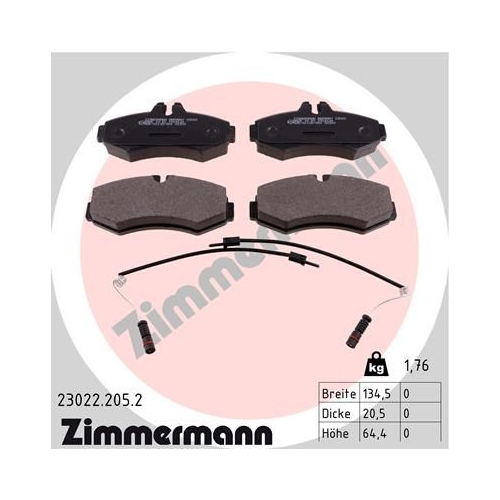 Bremsbelagsatz Scheibenbremse Zimmermann 23022.205.2 für Mercedes Benz