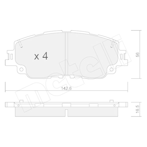 Bremsbelagsatz Scheibenbremse Metelli 22-1227-0 für Toyota Lexus Vorderachse