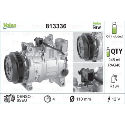 Kompressor Klimaanlage Valeo 813336 Valeo Core-flex für Audi