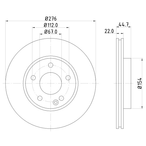 Hella Pagid 2X Bremsscheibe Pro High Carbon für Mercedes Benz