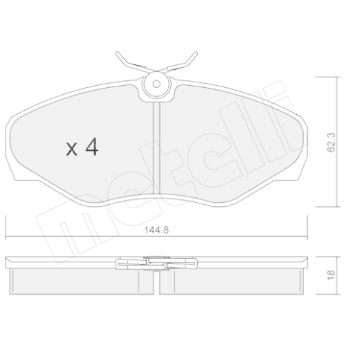 Bremsbelagsatz Scheibenbremse Metelli 22-0338-2 für Nissan Opel Renault Vauxhall