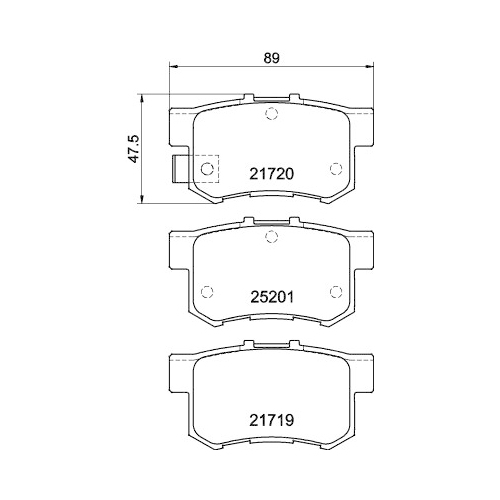 Bremsbelagsatz Scheibenbremse Hella Pagid 8DB 355 015-611 für Fiat Honda Suzuki