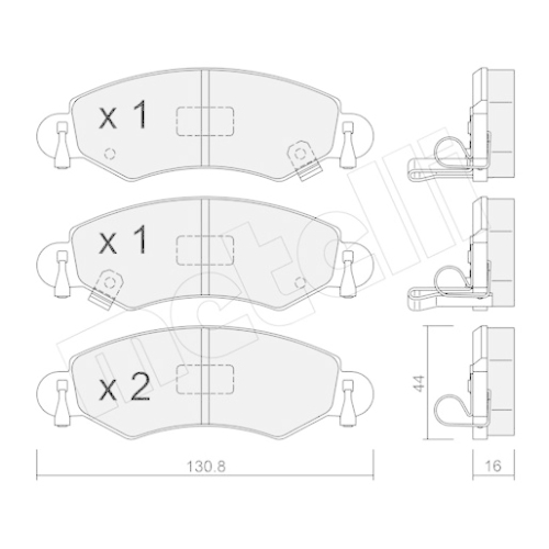 Bremsbelagsatz Scheibenbremse Metelli 22-0339-0 für Opel Suzuki Vorderachse