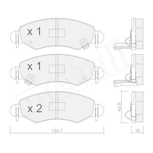 Bremsbelagsatz Scheibenbremse Metelli 22-0339-1 für Opel Subaru Suzuki