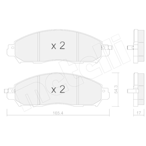 Bremsbelagsatz Scheibenbremse Metelli 22-1081-0 für Nissan Vorderachse