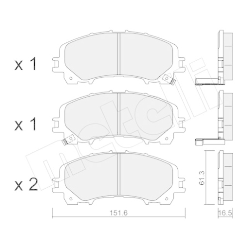 Bremsbelagsatz Scheibenbremse Metelli 22-1082-0 für Nissan Renault Infiniti