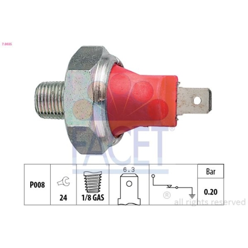 Öldruckschalter Facet 7.0035 Made In Italy - Oe Equivalent für Fiat Ford Isuzu