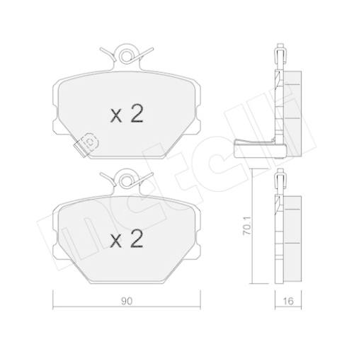 Bremsbelagsatz Scheibenbremse Metelli 22-0341-0 für Mercedes Benz Smart