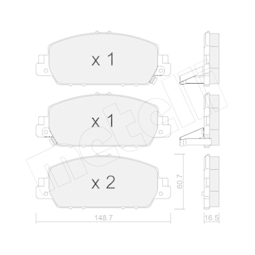 Bremsbelagsatz Scheibenbremse Metelli 22-1083-0 für Honda Vorderachse