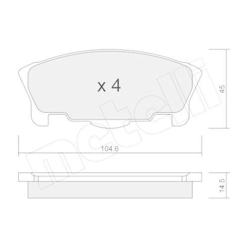 Bremsbelagsatz Scheibenbremse Metelli 22-0458-0 für Daihatsu Vorderachse