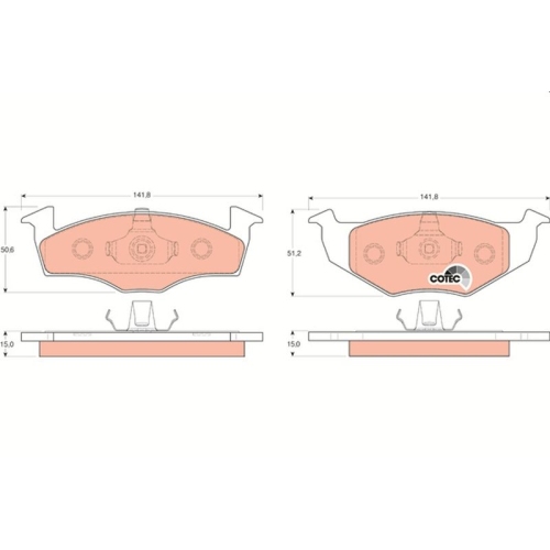 Bremsbelagsatz Scheibenbremse Trw GDB1306 Cotec für Audi Seat Skoda VW