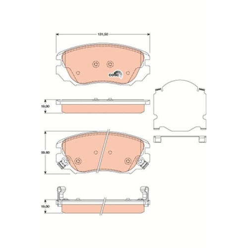 Bremsbelagsatz Scheibenbremse Trw GDB1782 Cotec für Gmc Opel Saab Vauxhall Buick