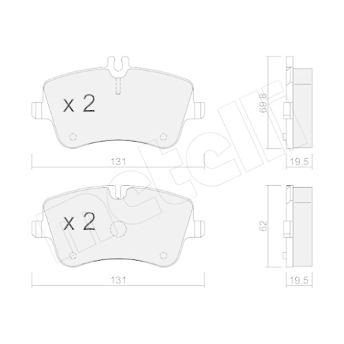 Bremsbelagsatz Scheibenbremse Metelli 22-0342-0 für Mercedes Benz Mercedes Benz