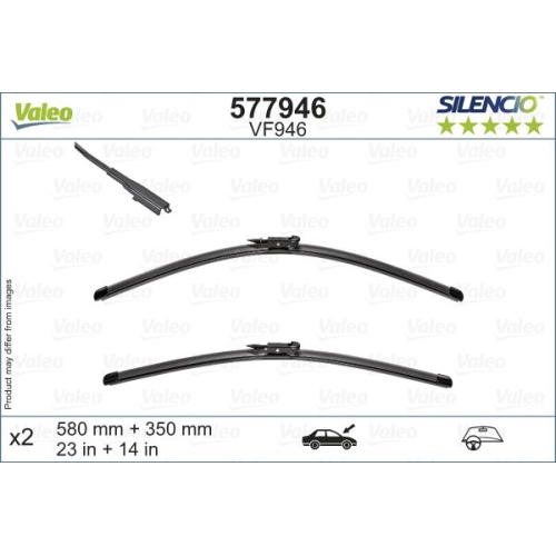 Wischblatt Valeo 577946 Silencio Flat Blade Set für Nissan Vorne