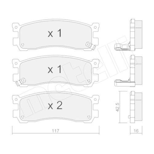 Bremsbelagsatz Scheibenbremse Metelli 22-0478-0 für Mazda Hinterachse