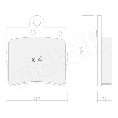 Bremsbelagsatz Scheibenbremse Metelli 22-0343-0 für Chrysler Mercedes Benz