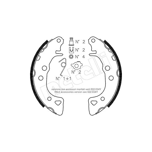 Bremsbackensatz Metelli 53-0021K für Citroën Peugeot Hinterachse