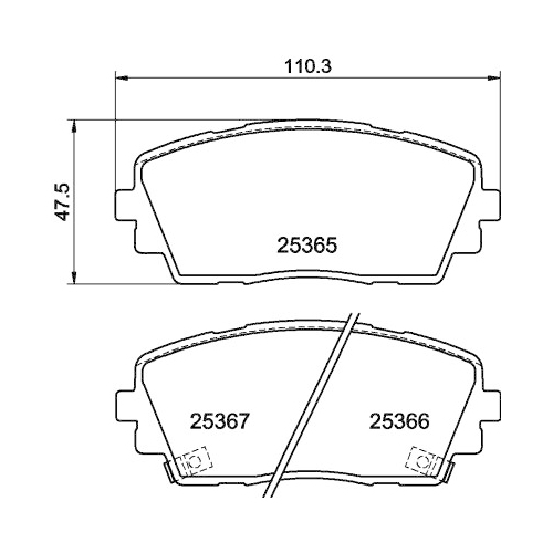 Bremsbelagsatz Scheibenbremse Hella Pagid 8DB 355 020-611 für Hyundai Kia