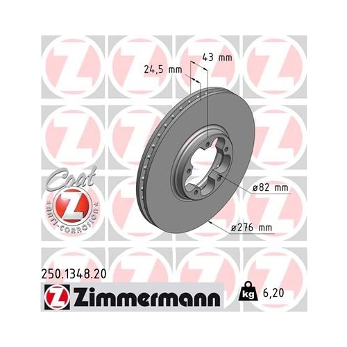 Zimmermann 2X Bremsscheibe Vorderachse Coat Z für Ford