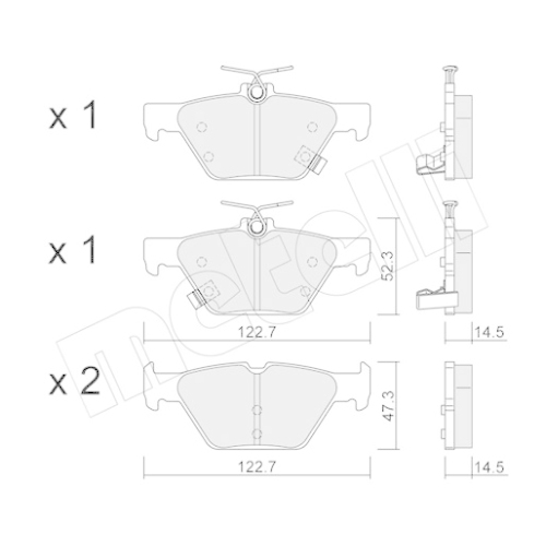 Bremsbelagsatz Scheibenbremse Metelli 22-1087-0 für Subaru Hinterachse