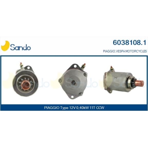 Starter Sando 6038108.1 für Piaggio Piaggio Motorcycles