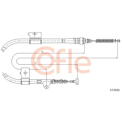 Seilzug Feststellbremse Cofle 17.0332 für Ford Nissan Hinten Rechts