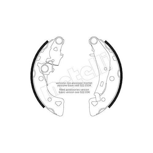 Bremsbackensatz Metelli 53-0024Y für Hinterachse