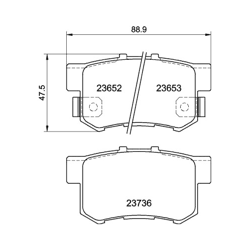 Bremsbelagsatz Scheibenbremse Hella Pagid 8DB 355 009-581 für Honda Acura