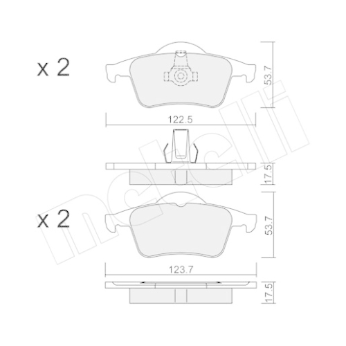 Bremsbelagsatz Scheibenbremse Metelli 22-0348-0 für Volvo Hinterachse