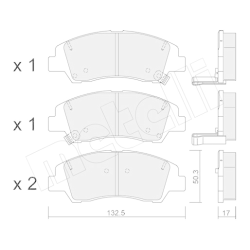 Bremsbelagsatz Scheibenbremse Metelli 22-1091-0 für Hyundai Vorderachse