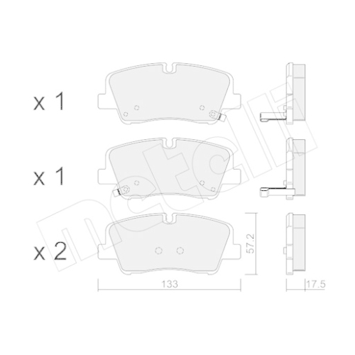 Bremsbelagsatz Scheibenbremse Metelli 22-1095-0 für Hyundai Hinterachse