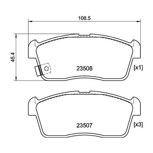 Bremsbelagsatz Scheibenbremse Hella Pagid 8DB 355 015-071 für Nissan Suzuki