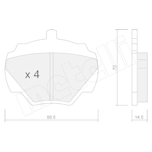 Bremsbelagsatz Scheibenbremse Metelli 22-0353-0 für Land Rover Hinterachse