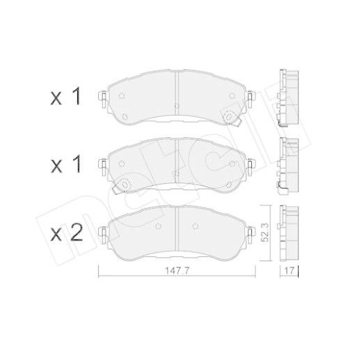 Bremsbelagsatz Scheibenbremse Metelli 22-1344-0 für Ford Hinterachse