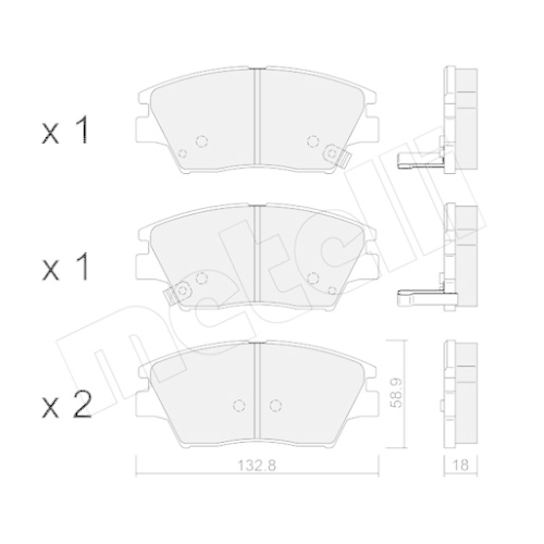 Bremsbelagsatz Scheibenbremse Metelli 22-1098-0 für Ssangyong Vorderachse