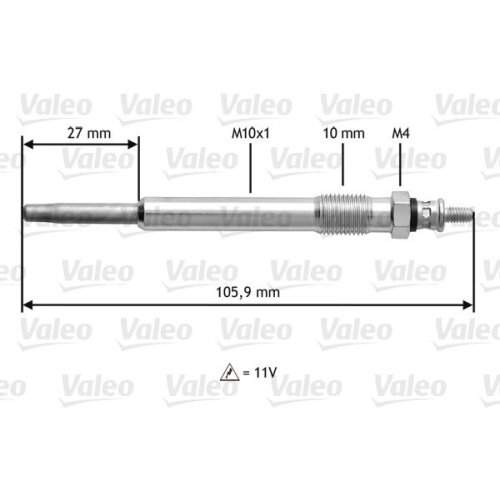 Glühkerze Valeo 345103 für Citroën Fiat Lancia Peugeot