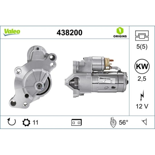 Starter Valeo 438200 Valeo Origins New Oe Technologie für Citroën Fiat Opel DS