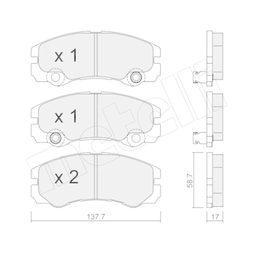 Bremsbelagsatz Scheibenbremse Metelli 22-0357-1 für Isuzu Opel Vorderachse